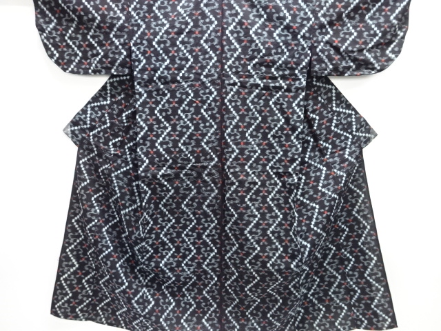 JAPANESE KIMONO / ANTIQUE COTTON AUTHENTIC KURUME KASURI ABSTRACT PATT